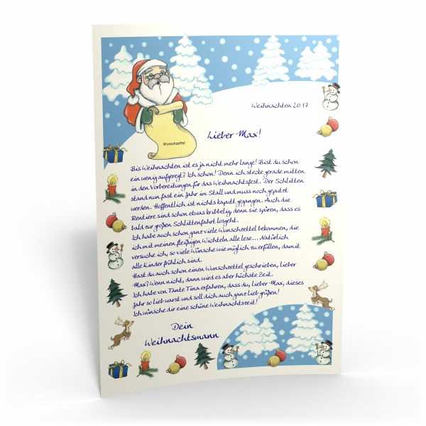 Ein persönlicher Brief vom Weihnachtsmann zu Weihnachten - Personalisiert mit dem Namen des Kindes