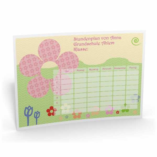 Personalisierter Stundenplan - Geschenk zur Einschulung und zum Schulanfang