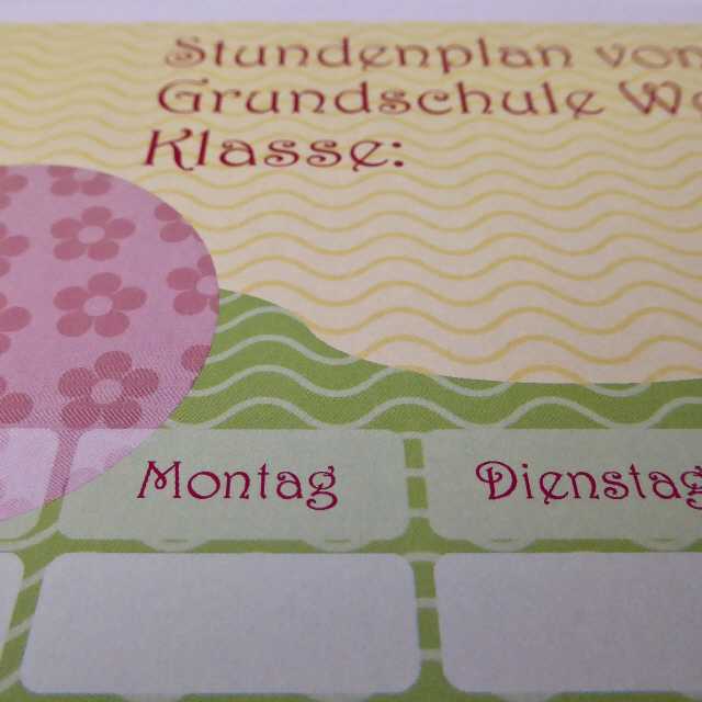 Personalisierter Stundenplan "Blume" im Detail