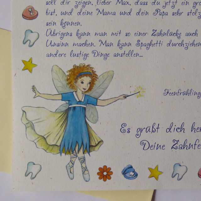 Personalisierter Zahnfeebrief im Detail Personalisierter Zahnfeebrief im Detail